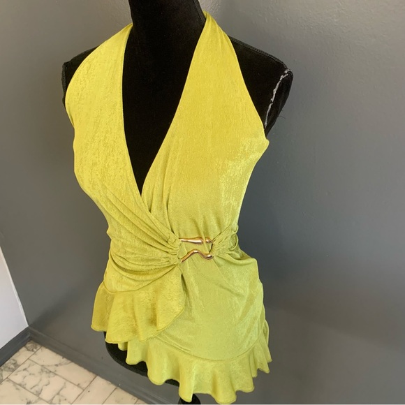 Cache Lemon Ruffle Wrap Top - Picture 4 of 5